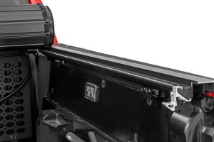 Toyota Tacoma Hard Roll Up Bed Cover - Rough Country - Black Powder-Coated Aluminum Frame - Matte Black - '24-'25 Toyota Tacoma Hard Roll Up Bed Cover - Rough Country - Black Powder-Coated Aluminum Frame - Matte Black - '24-'25